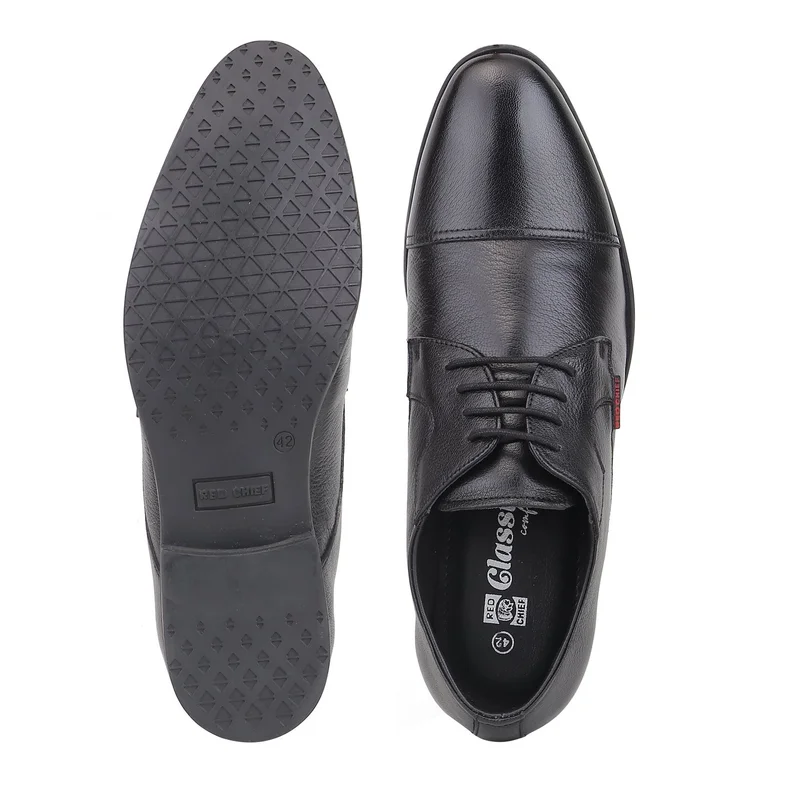 Red Chief Comfortable Genuine Leather Derby Formal Shoe For Men | Rc4052Lr Black